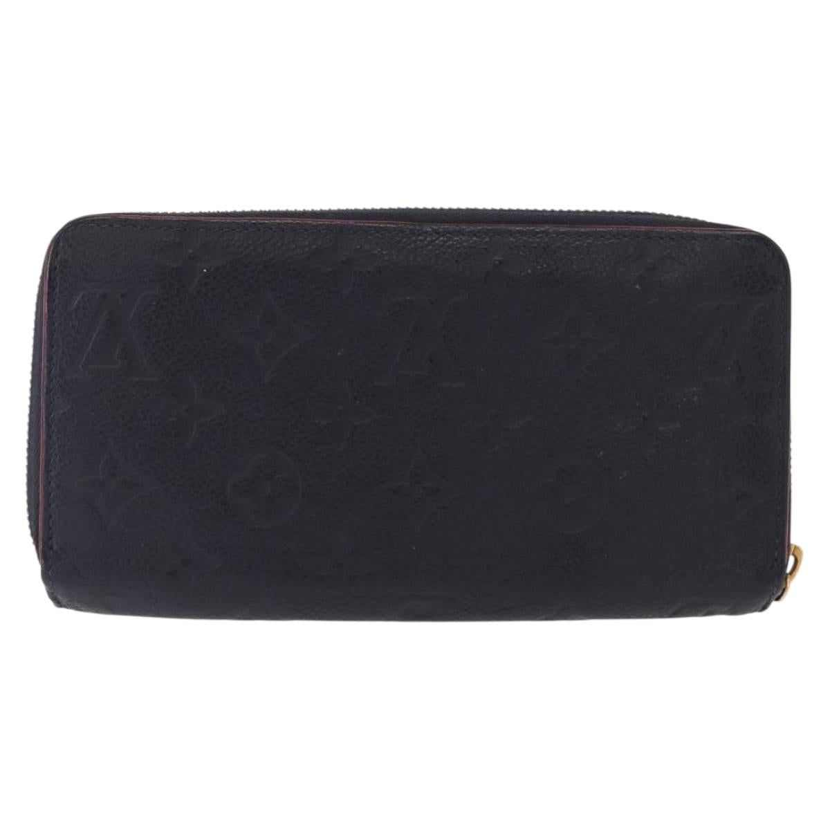 LOUIS VUITTON Empreinte Zippy Wallet Navy Marine Rouge M62121 LV Auth BA9880