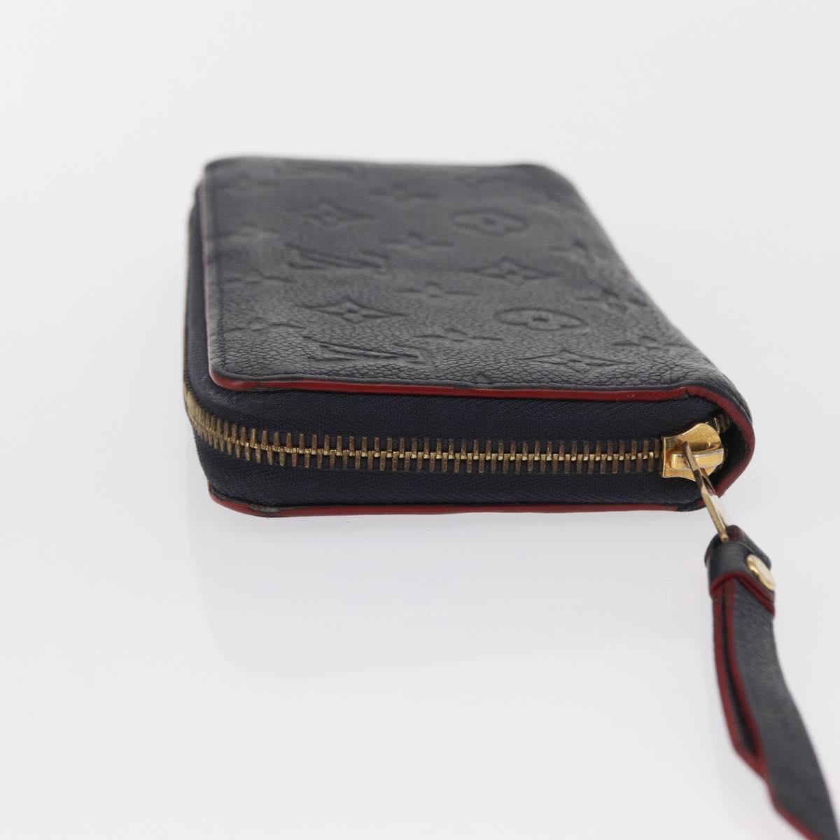 LOUIS VUITTON Empreinte Zippy Wallet Navy Marine Rouge M62121 LV Auth BA9880