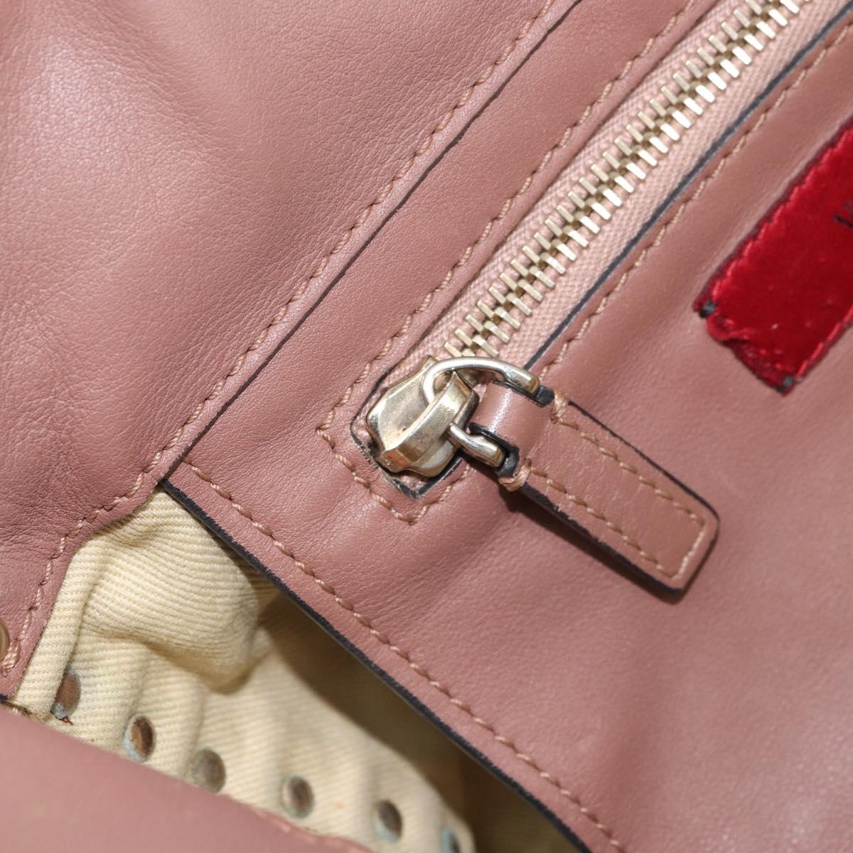 VALENTINO Tote Bag Leather 2way Pink Gold Auth BA9883