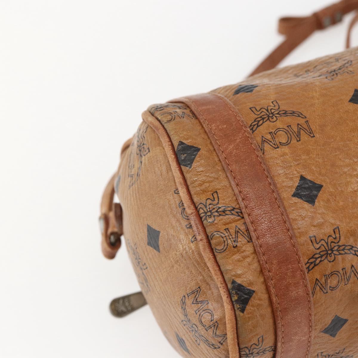 MCM Logogram Vicetos Shoulder Bag PVC Leather Brown Gold Auth BA9891
