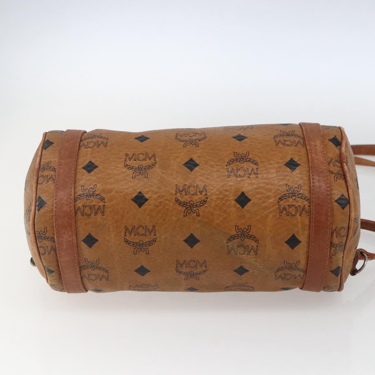 MCM Logogram Vicetos Shoulder Bag PVC Leather Brown Gold Auth BA9891