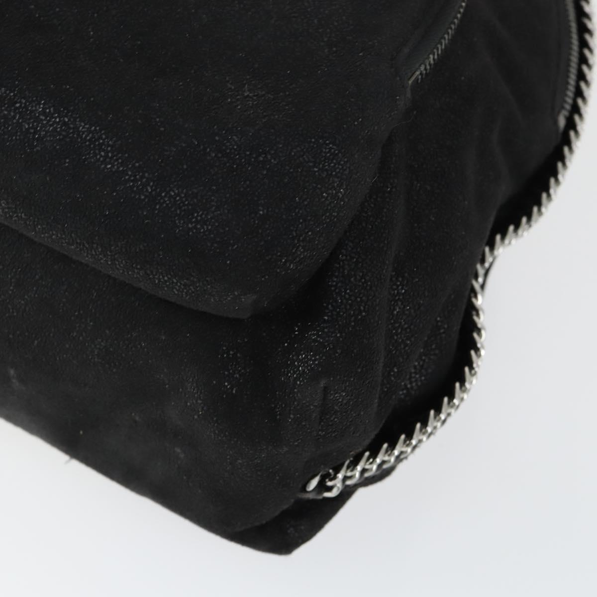 Stella MacCartney Backpack Suede Black Silver Auth BA9895