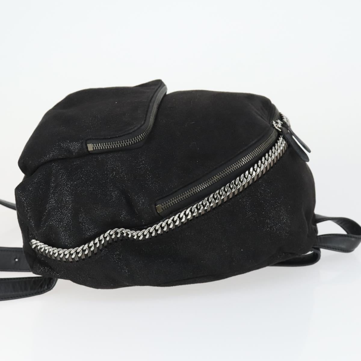 Stella MacCartney Backpack Suede Black Silver Auth BA9895