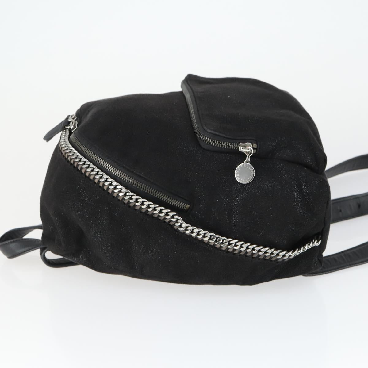 Stella MacCartney Backpack Suede Black Silver Auth BA9895