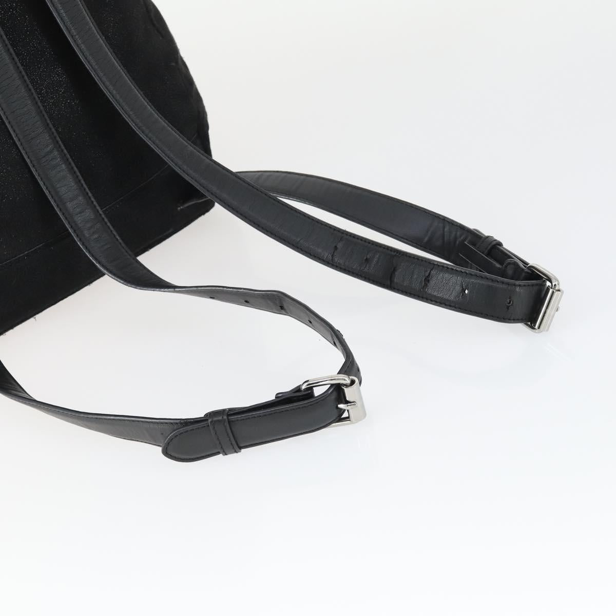 Stella MacCartney Backpack Suede Black Silver Auth BA9895