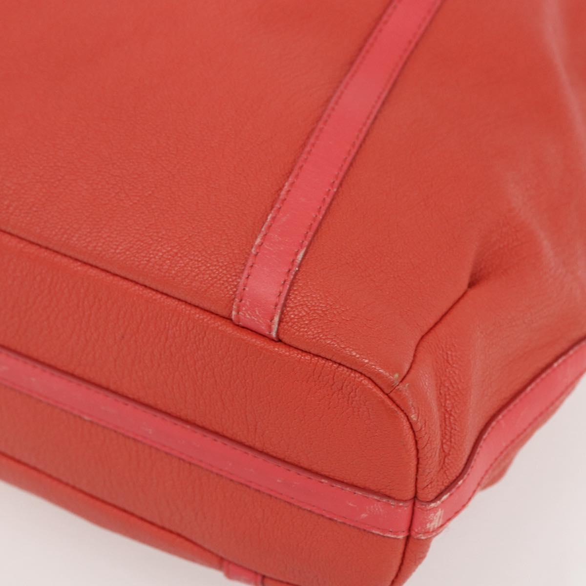 BVLGARI Hand Bag Leather Pink Gold Auth BA9905