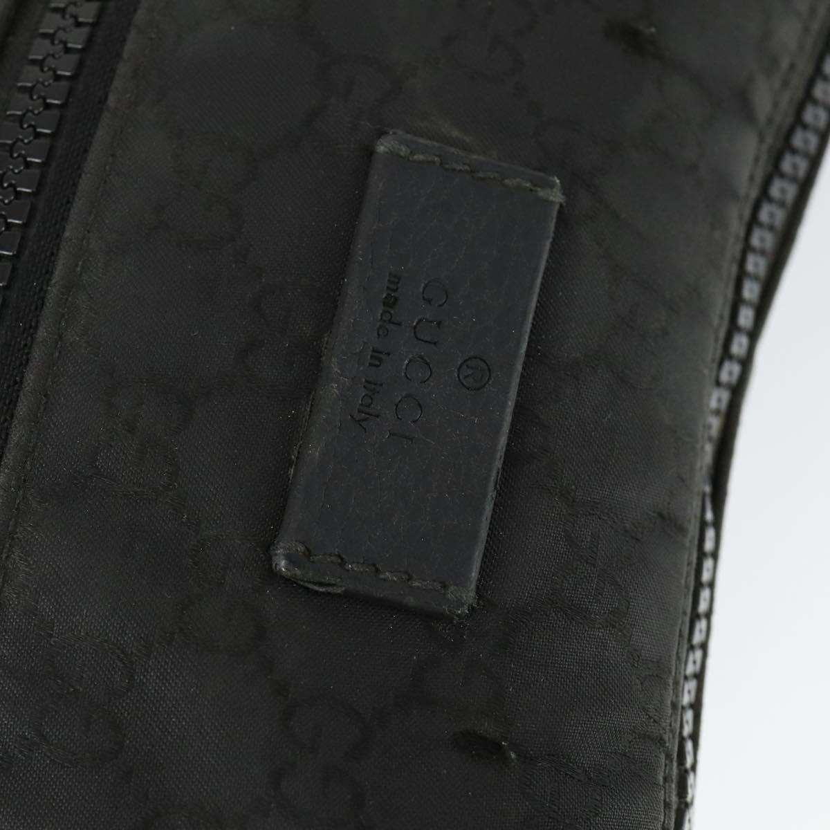 GUCCI GG Canvas Shoulder Bag Nylon Black Silver 449184 Auth BA9907