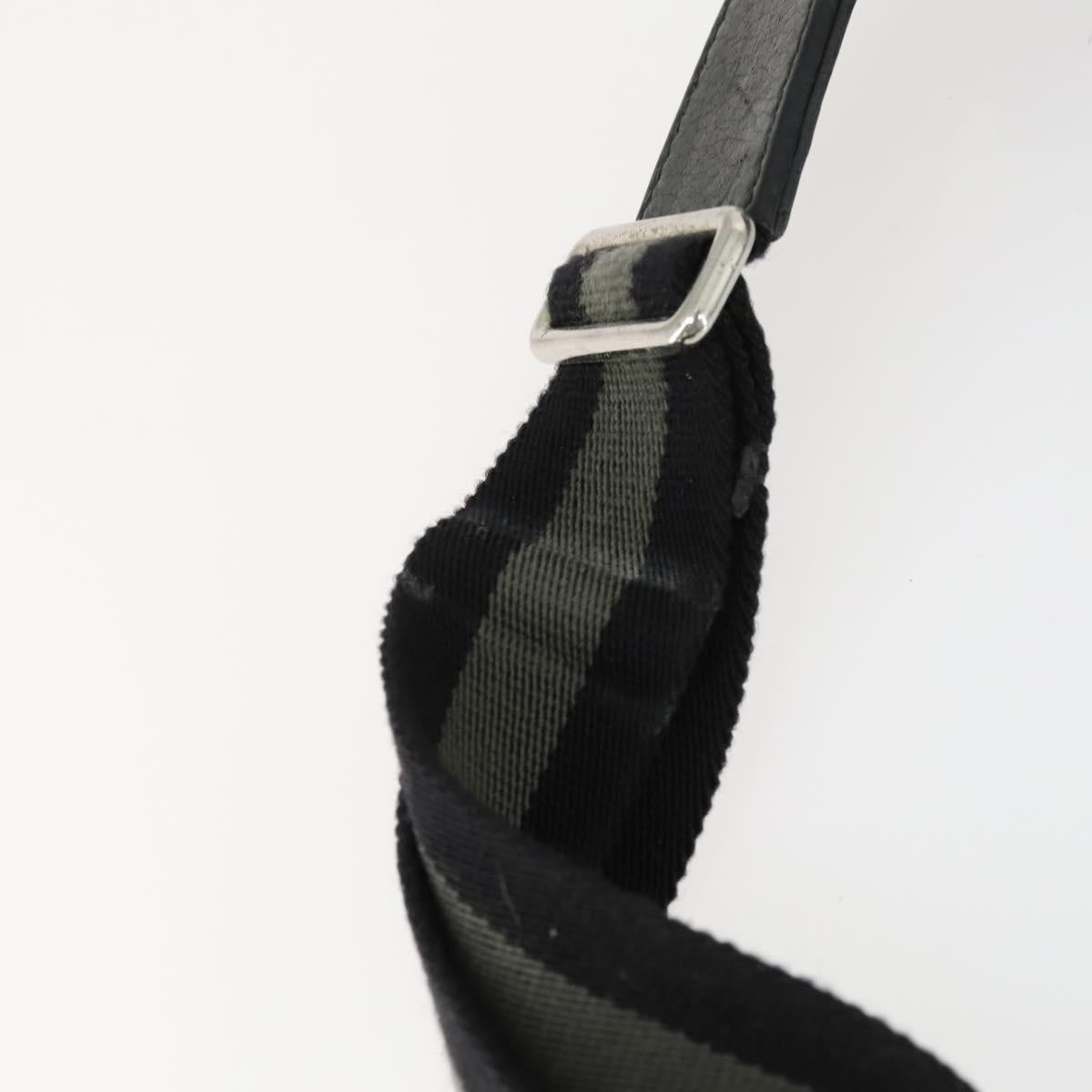 GUCCI GG Canvas Shoulder Bag Nylon Black Silver 449184 Auth BA9907