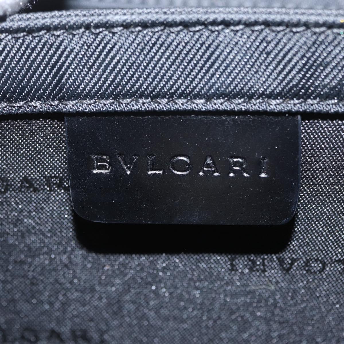 BVLGARI Hand Bag Nylon Black Silver Auth BA9909
