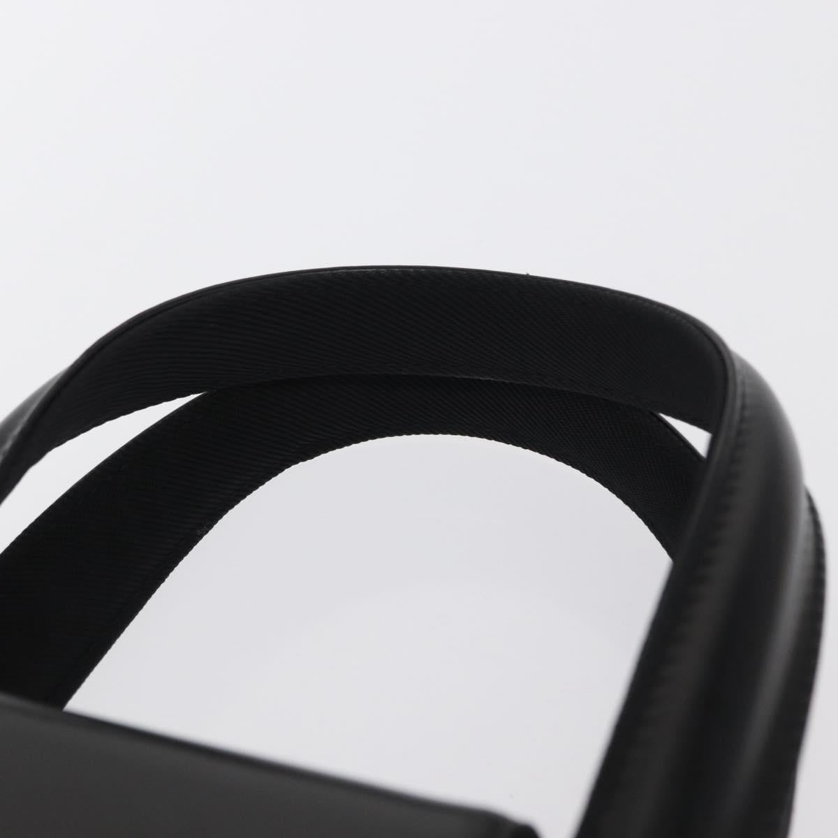 BVLGARI Hand Bag Nylon Black Silver Auth BA9909