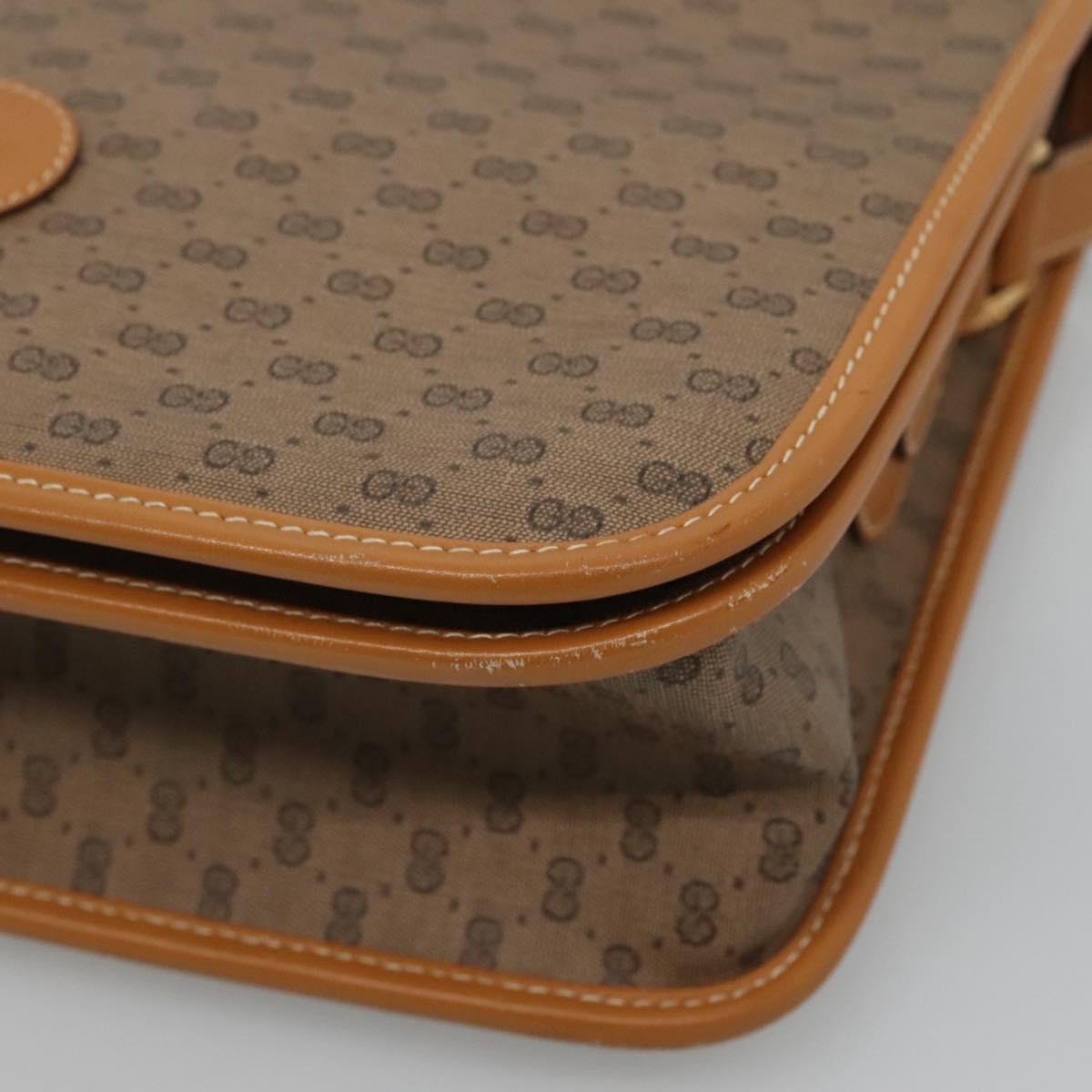 GUCCI Micro GG Supreme Shoulder Bag PVC Brown Gold 001 116 0915 Auth BA991