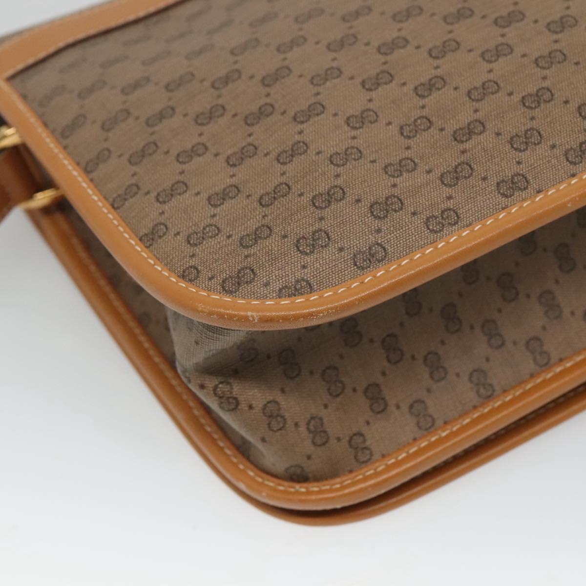 GUCCI Micro GG Supreme Shoulder Bag PVC Brown Gold 001 116 0915 Auth BA991
