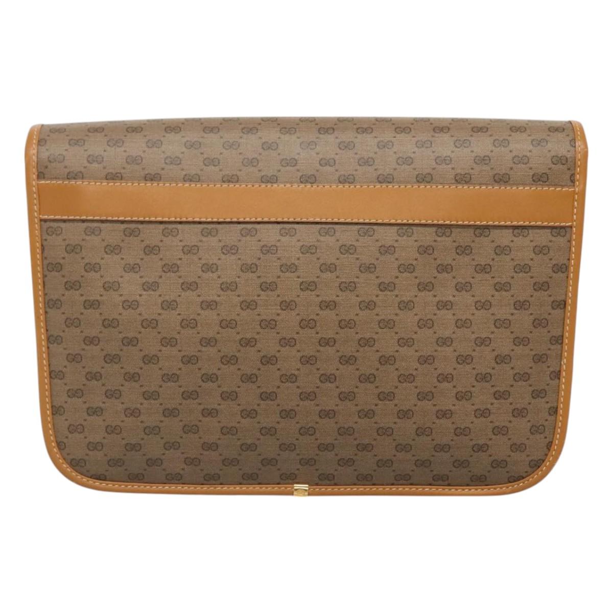 GUCCI Micro GG Supreme Shoulder Bag PVC Brown Gold 001 116 0915 Auth BA991