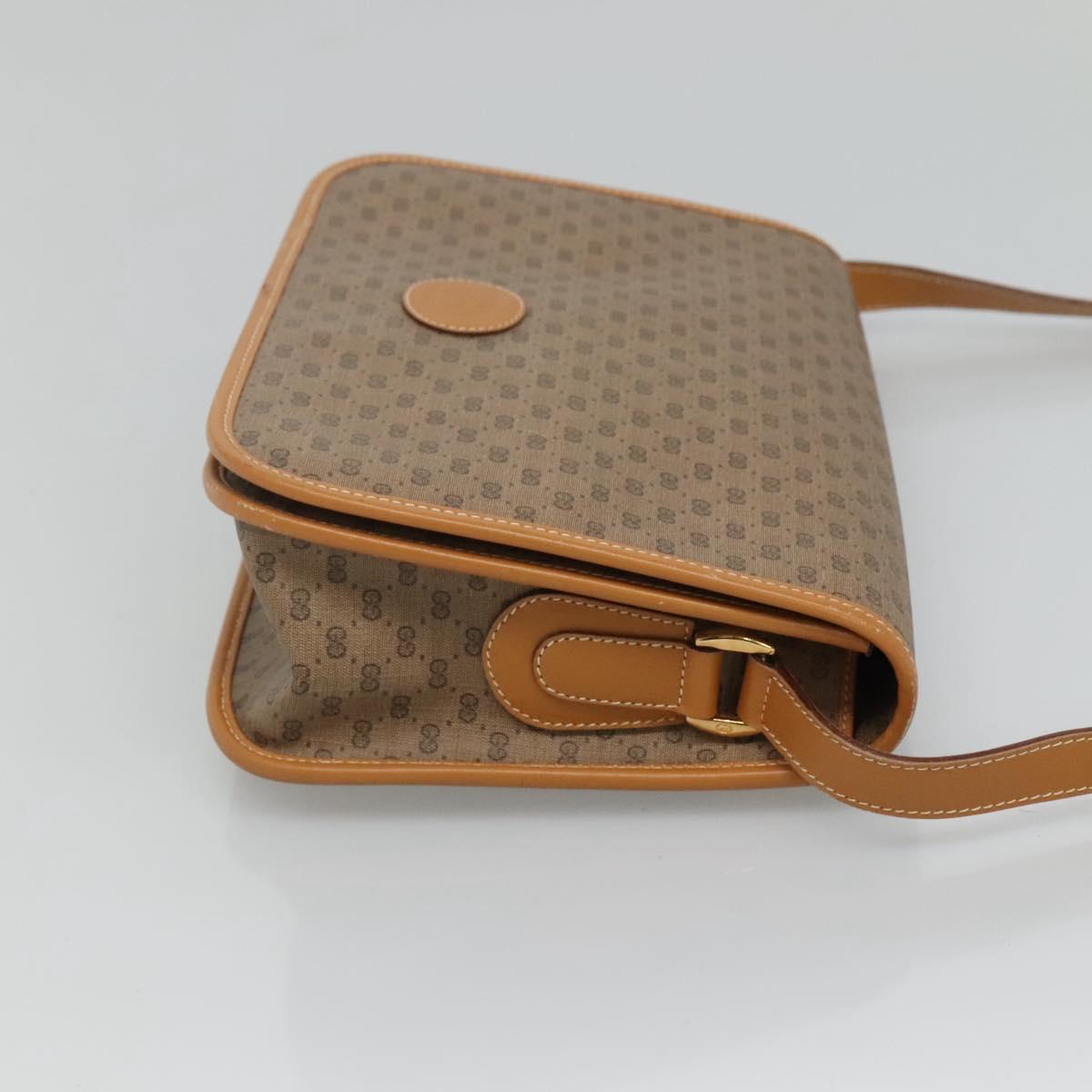 GUCCI Micro GG Supreme Shoulder Bag PVC Brown Gold 001 116 0915 Auth BA991