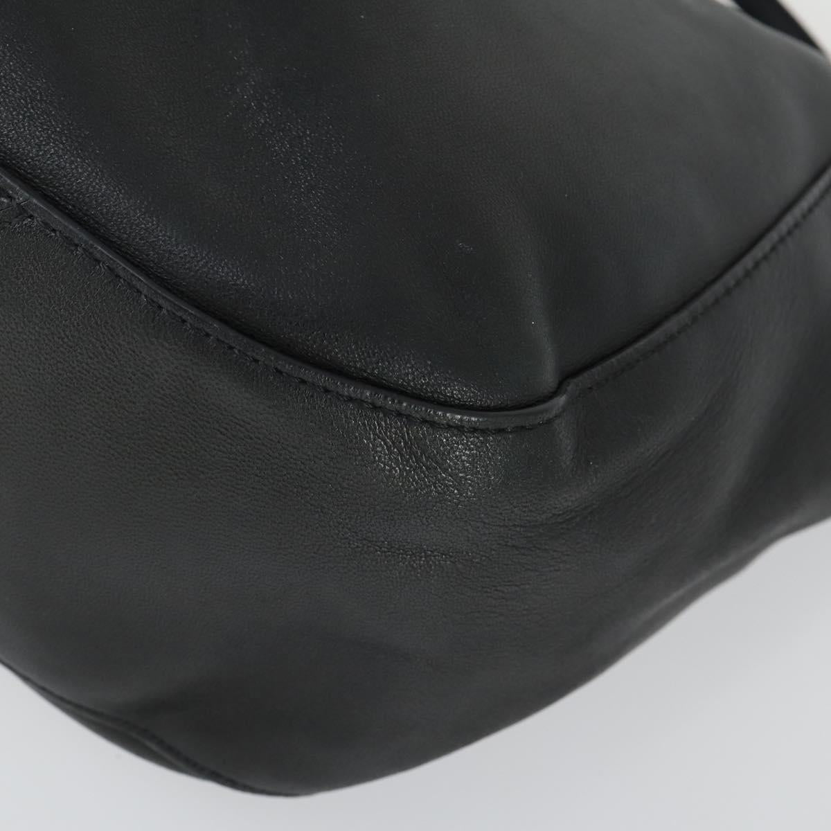 Jimmy Choo Tote Bag Leather Black Gold Auth BA9910