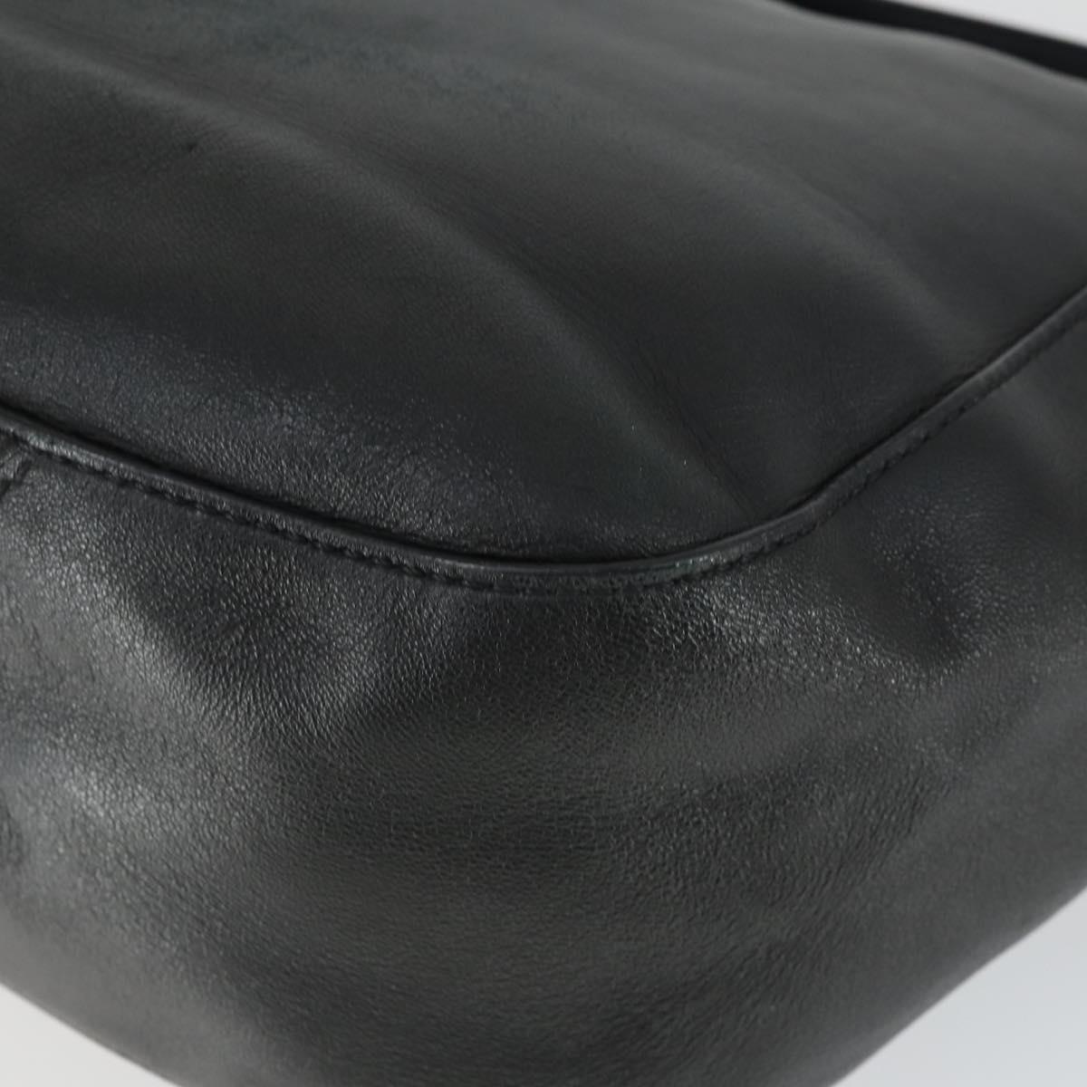 Jimmy Choo Tote Bag Leather Black Gold Auth BA9910