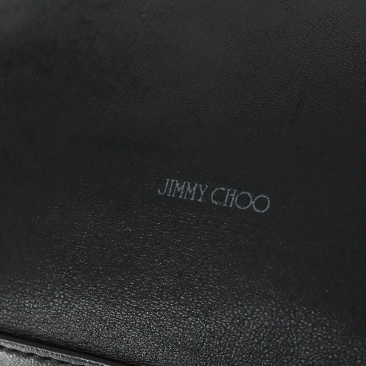 Jimmy Choo Tote Bag Leather Black Gold Auth BA9910