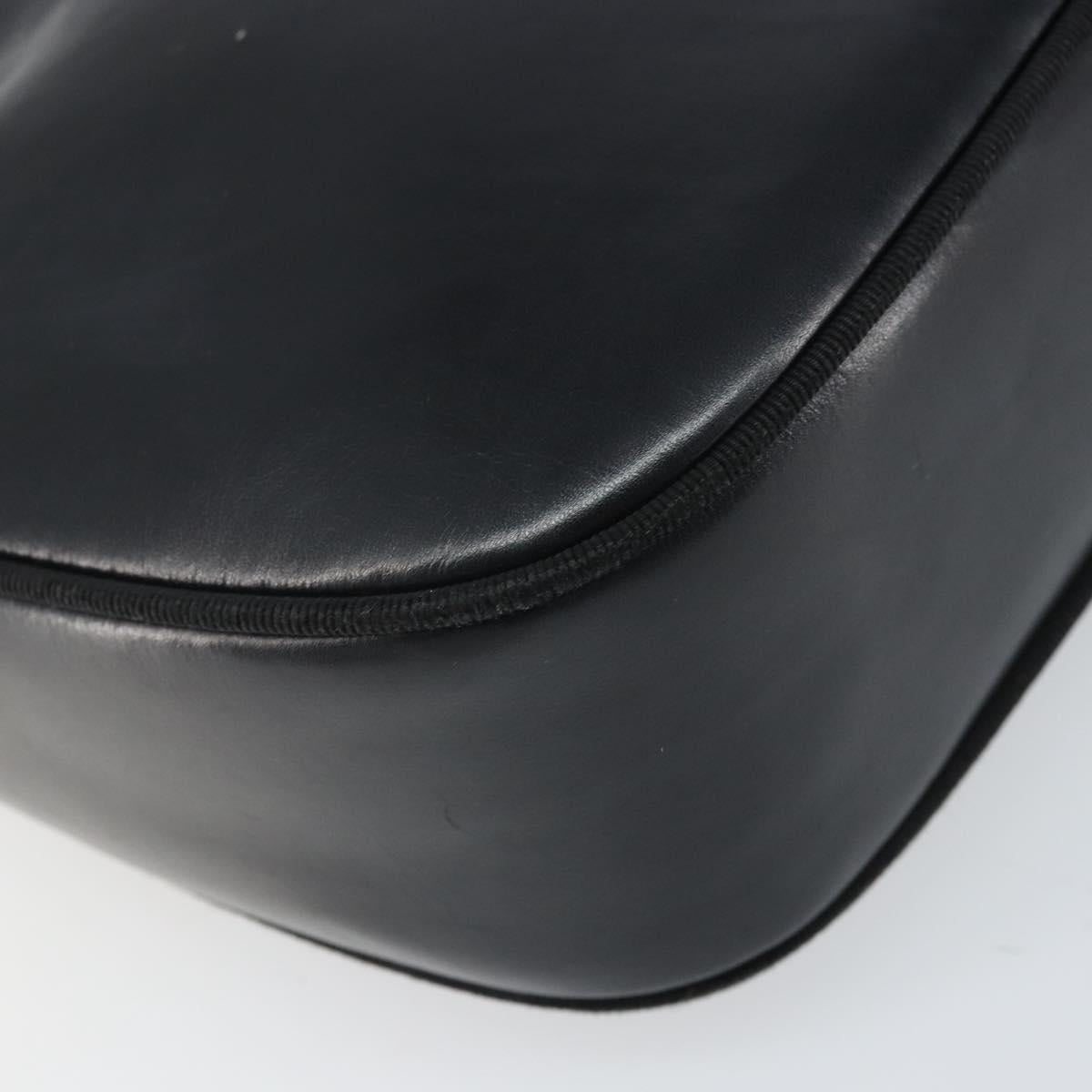 Salvatore Ferragamo Shoulder Bag Leather Black Gold Auth BA9913