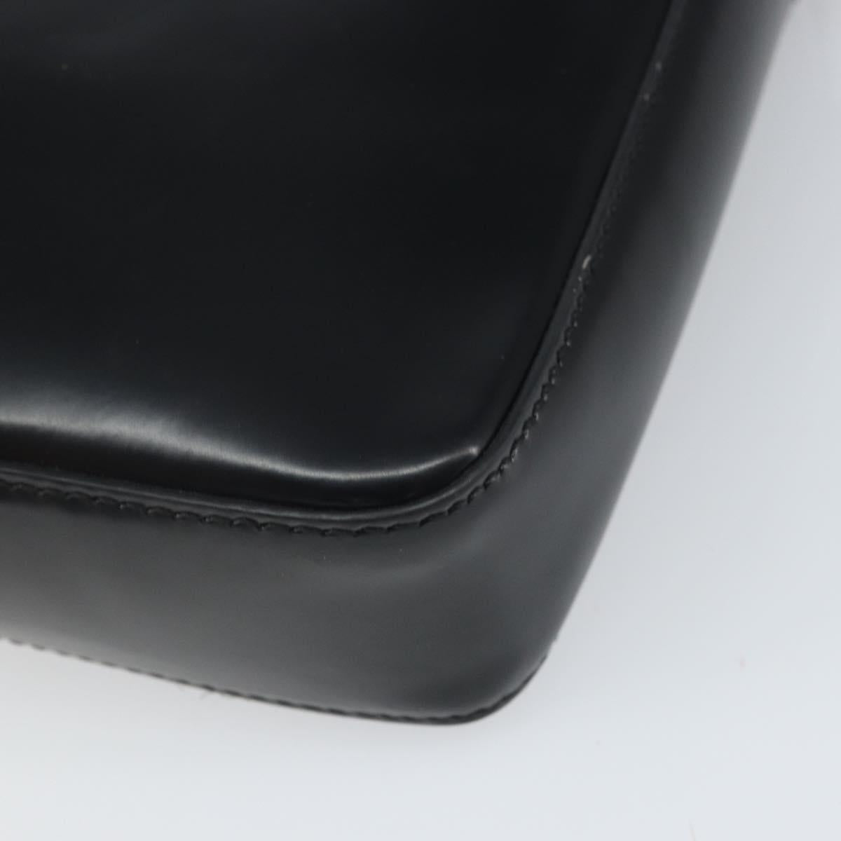 VERSACE Shoulder Bag Patent leather Black Auth BA9919