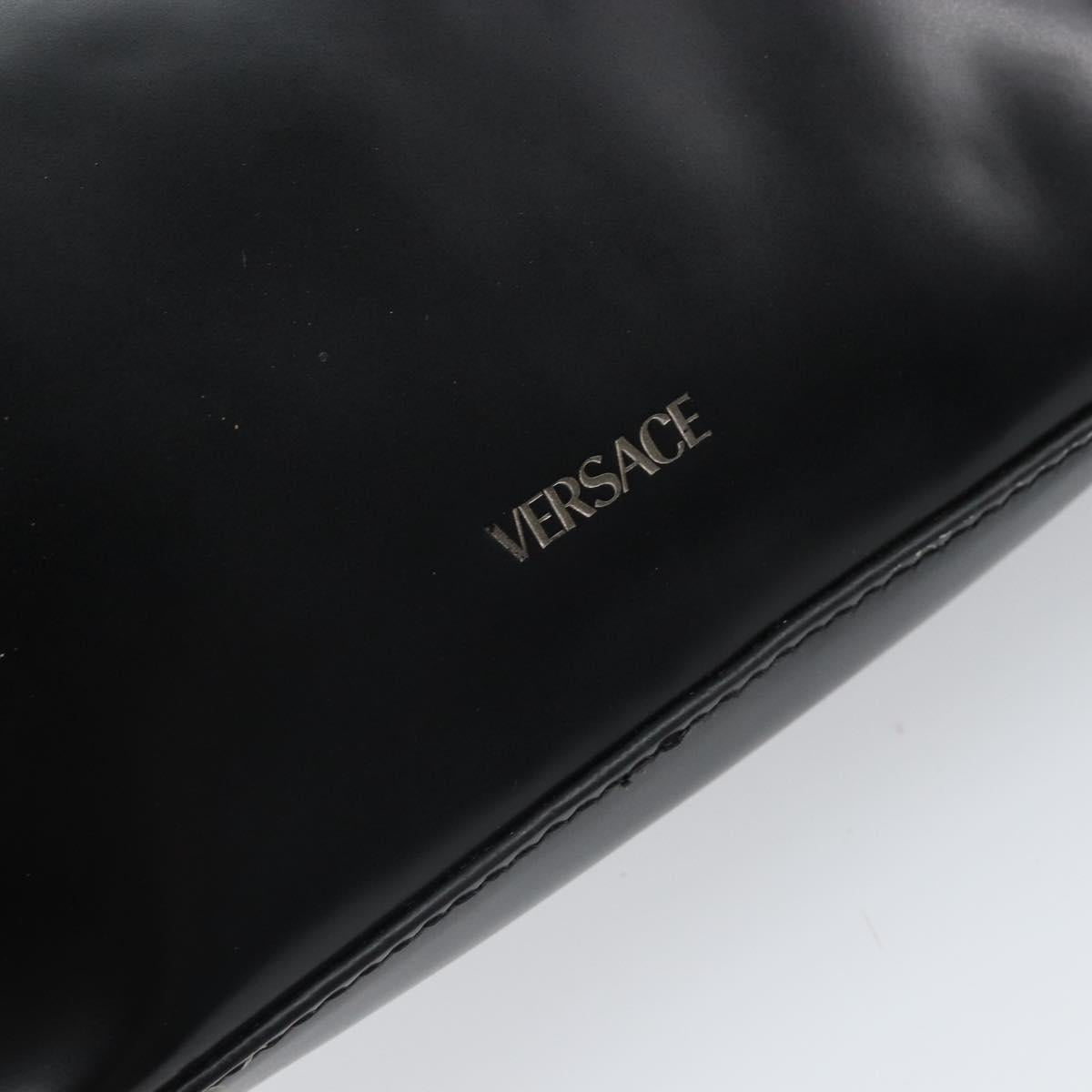 VERSACE Shoulder Bag Patent leather Black Auth BA9919