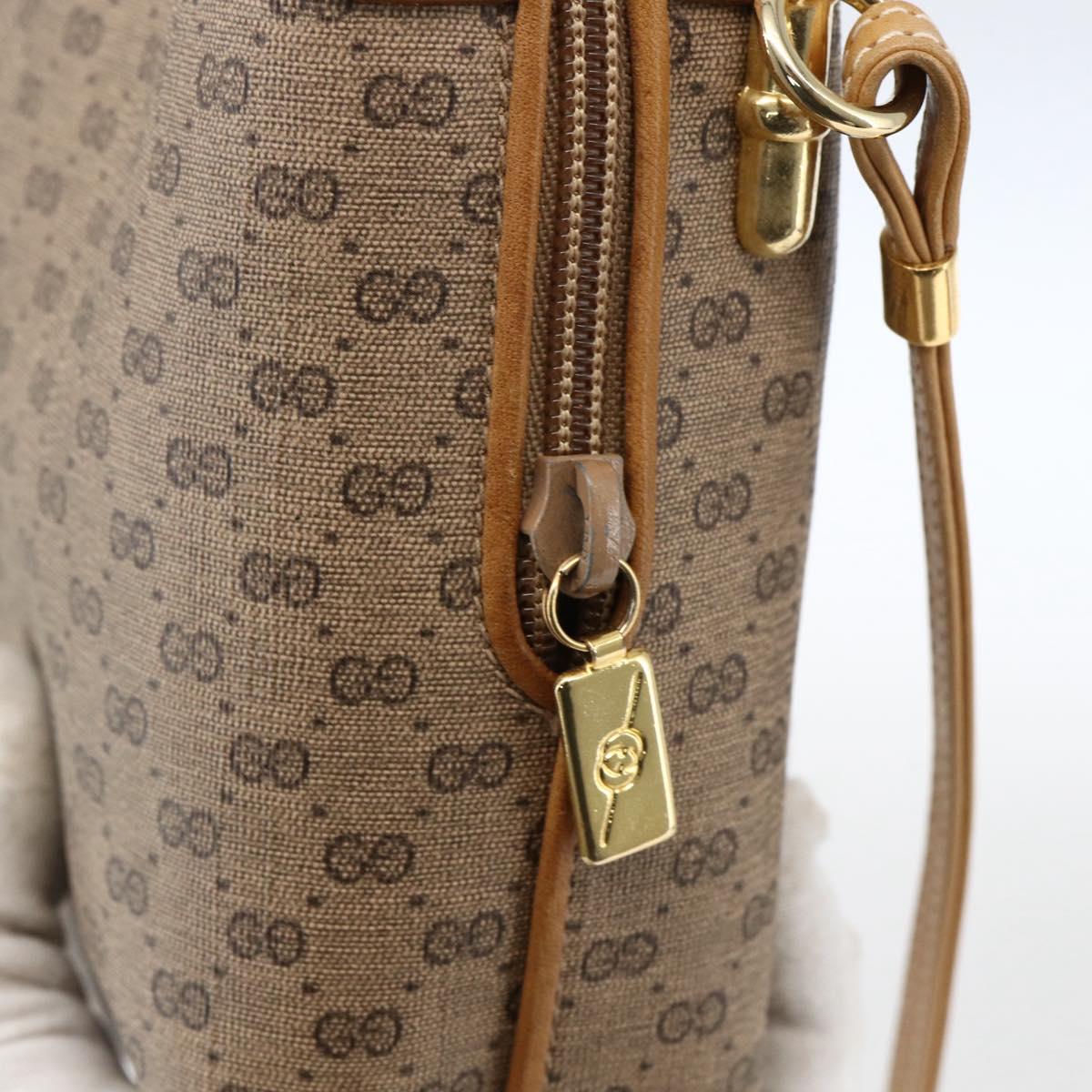 GUCCI Micro GG Supreme Shoulder Bag PVC Beige Gold 07 37 4916 Auth BA9926