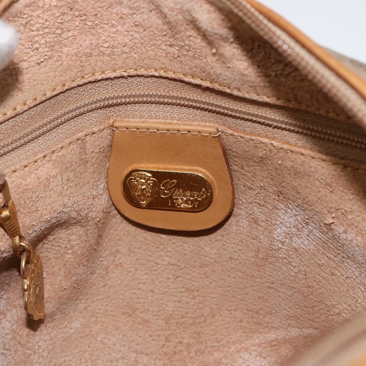 GUCCI Micro GG Supreme Shoulder Bag PVC Beige Gold 07 37 4916 Auth BA9926