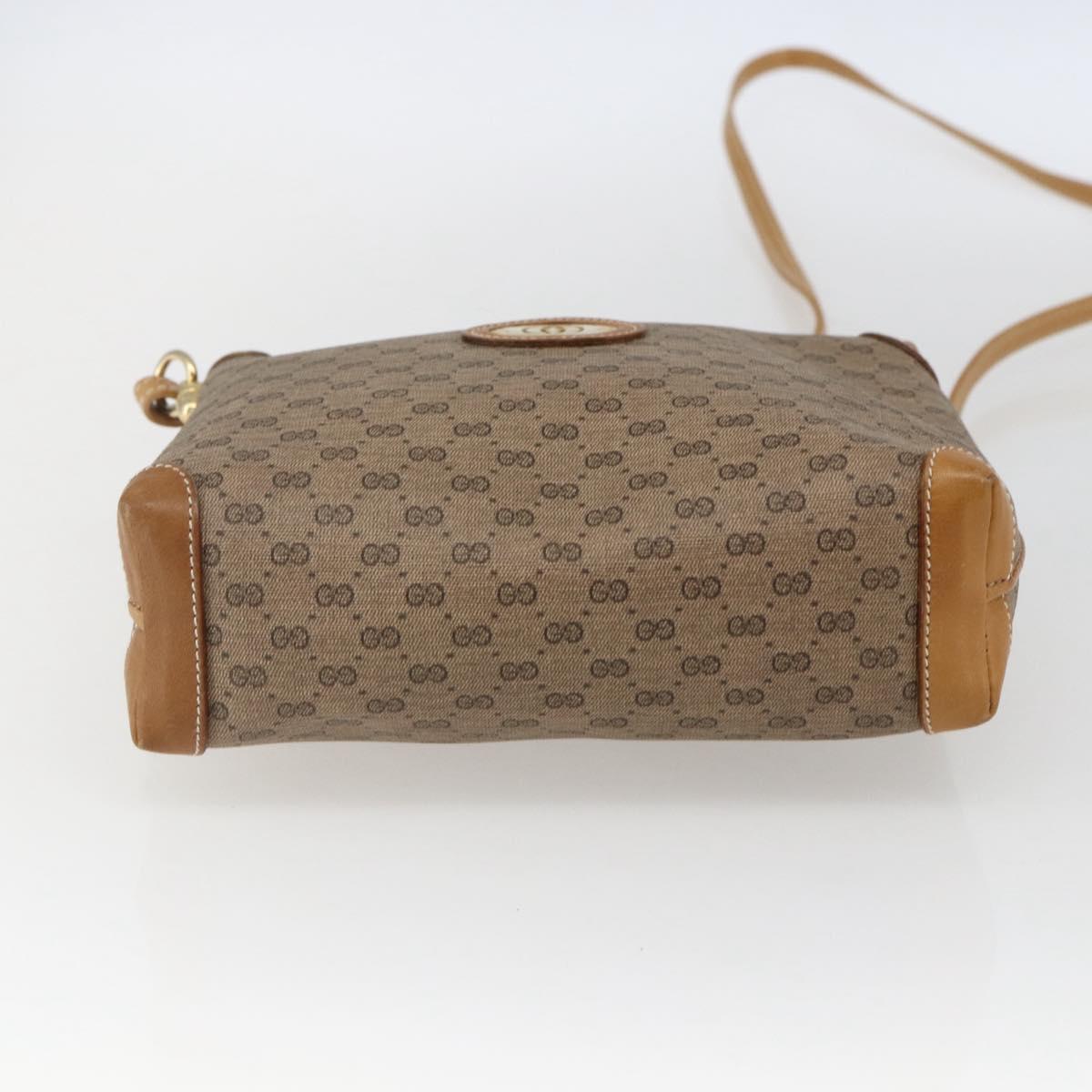 GUCCI Micro GG Supreme Shoulder Bag PVC Beige Gold 07 37 4916 Auth BA9926
