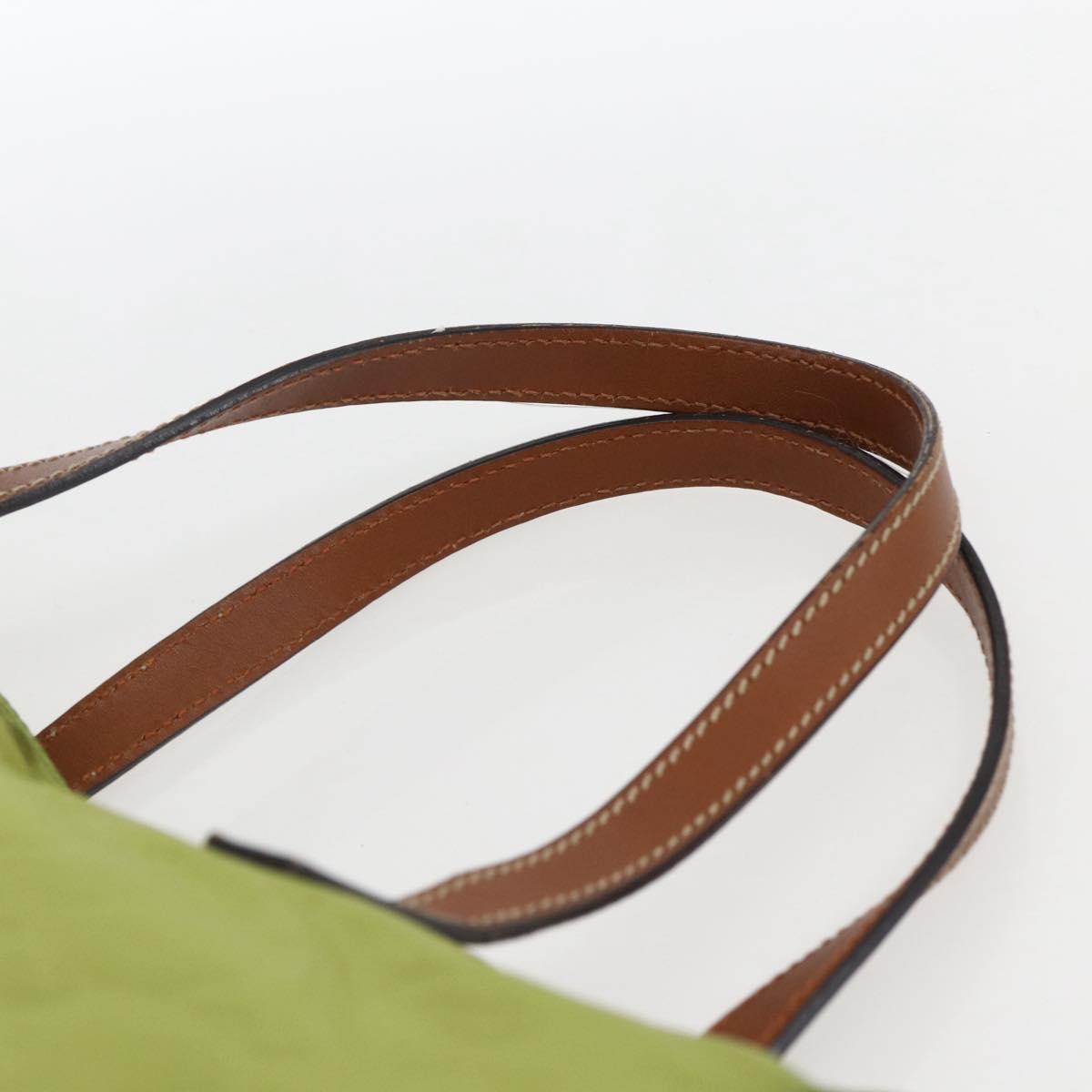 GUCCI GG Nylon Tote Bag LIme Green 282439 Auth BA9930