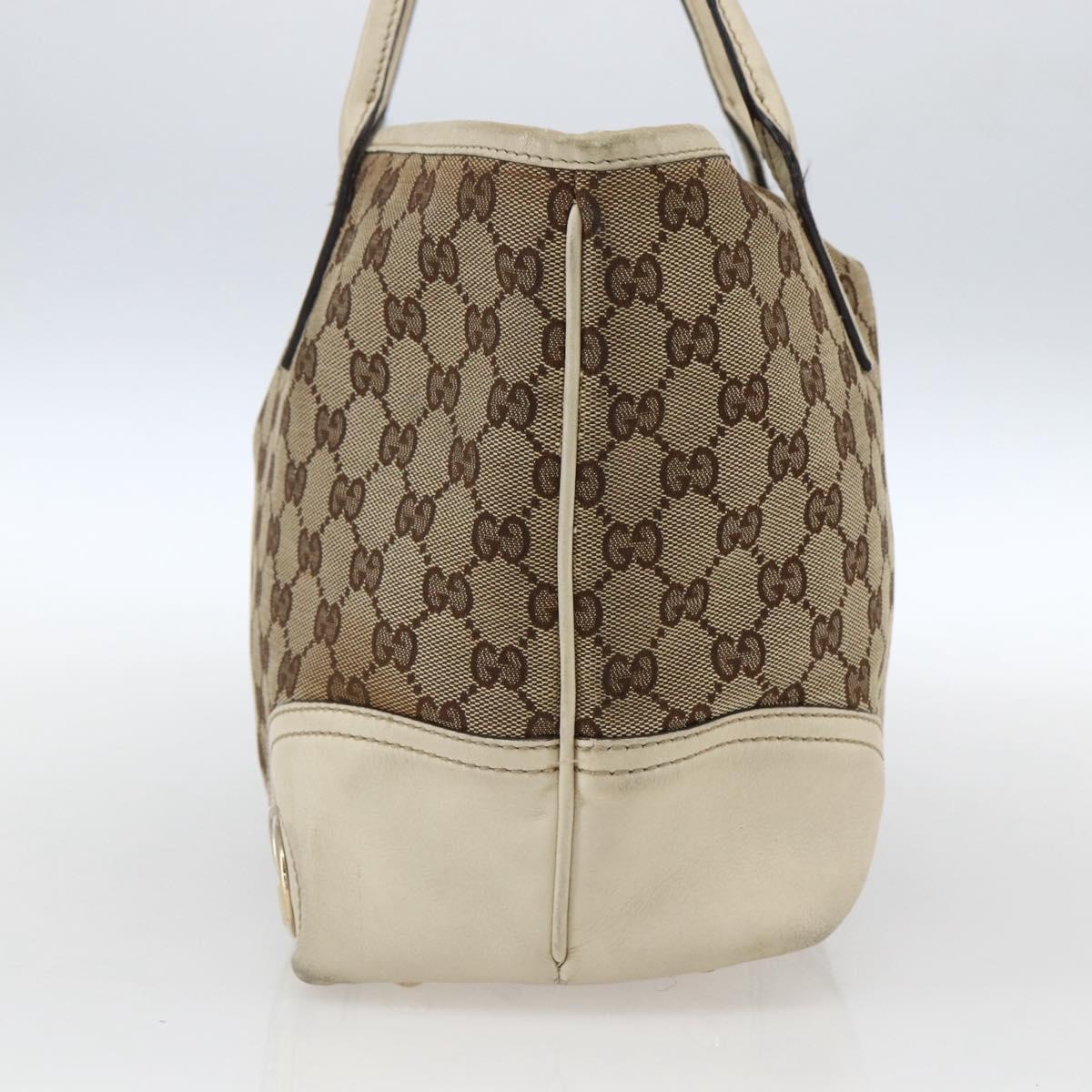 GUCCI GG Canvas Tote Bag Beige Gold 169946 Auth BA9932