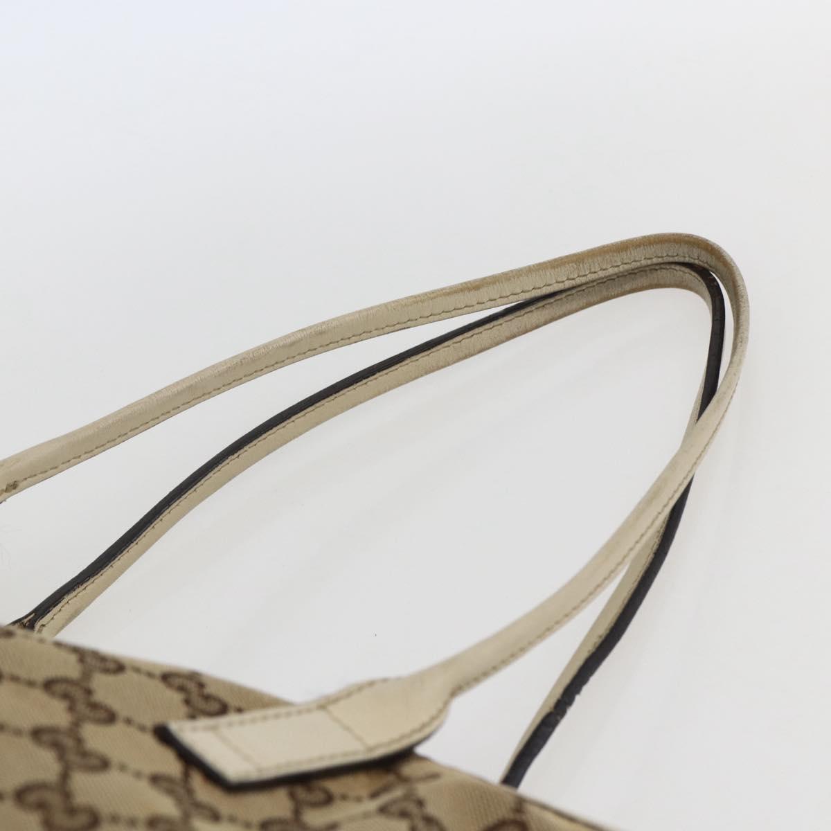 GUCCI GG Canvas Tote Bag Beige Gold 169946 Auth BA9932