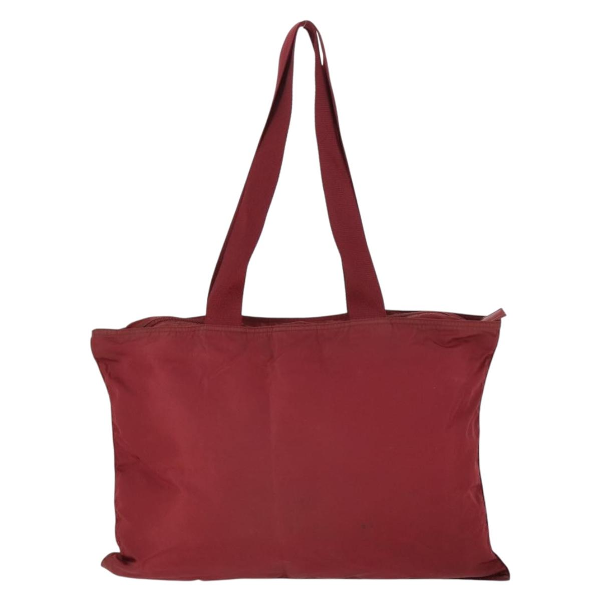PRADA Shoulder Bag Nylon Red Silver Auth BA9935