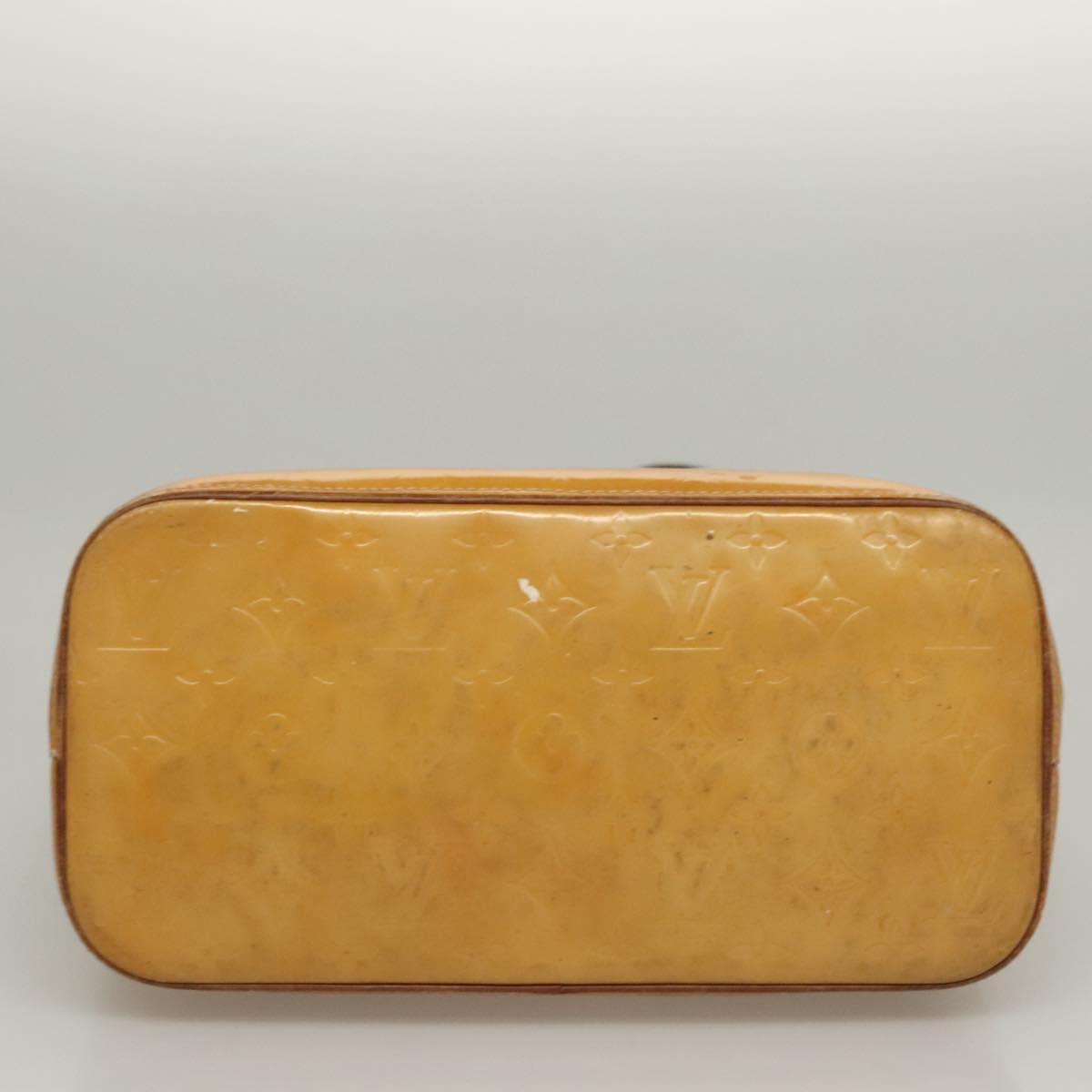 LOUIS VUITTON Monogram Vernis Houston Hand Bag Jaune M91121 LV Auth BA994