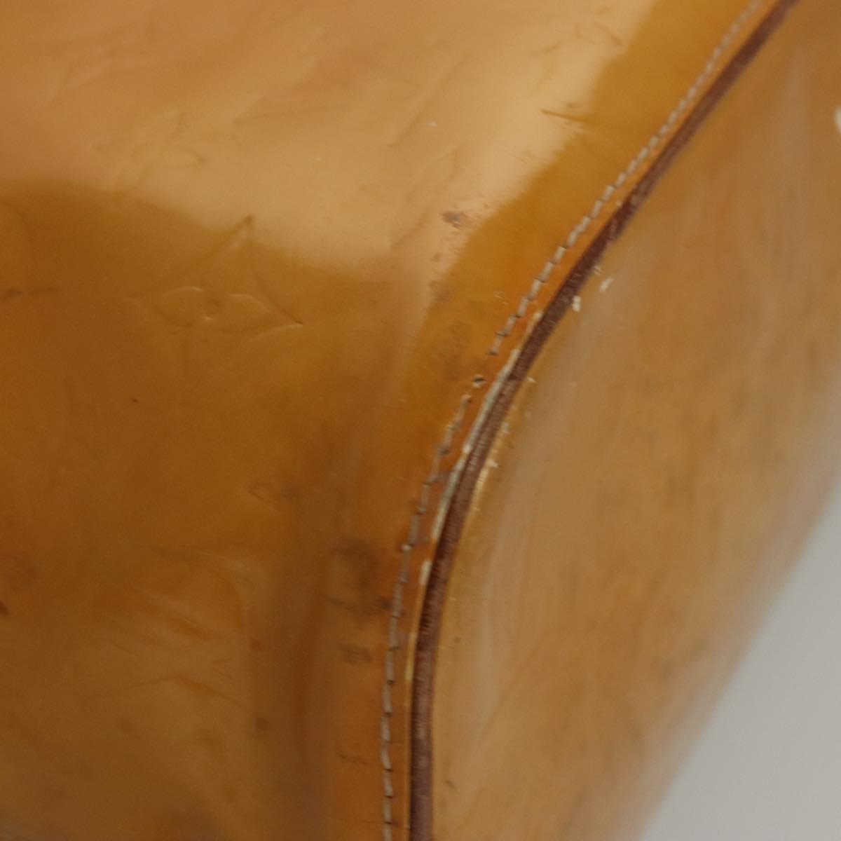 LOUIS VUITTON Monogram Vernis Houston Hand Bag Jaune M91121 LV Auth BA994