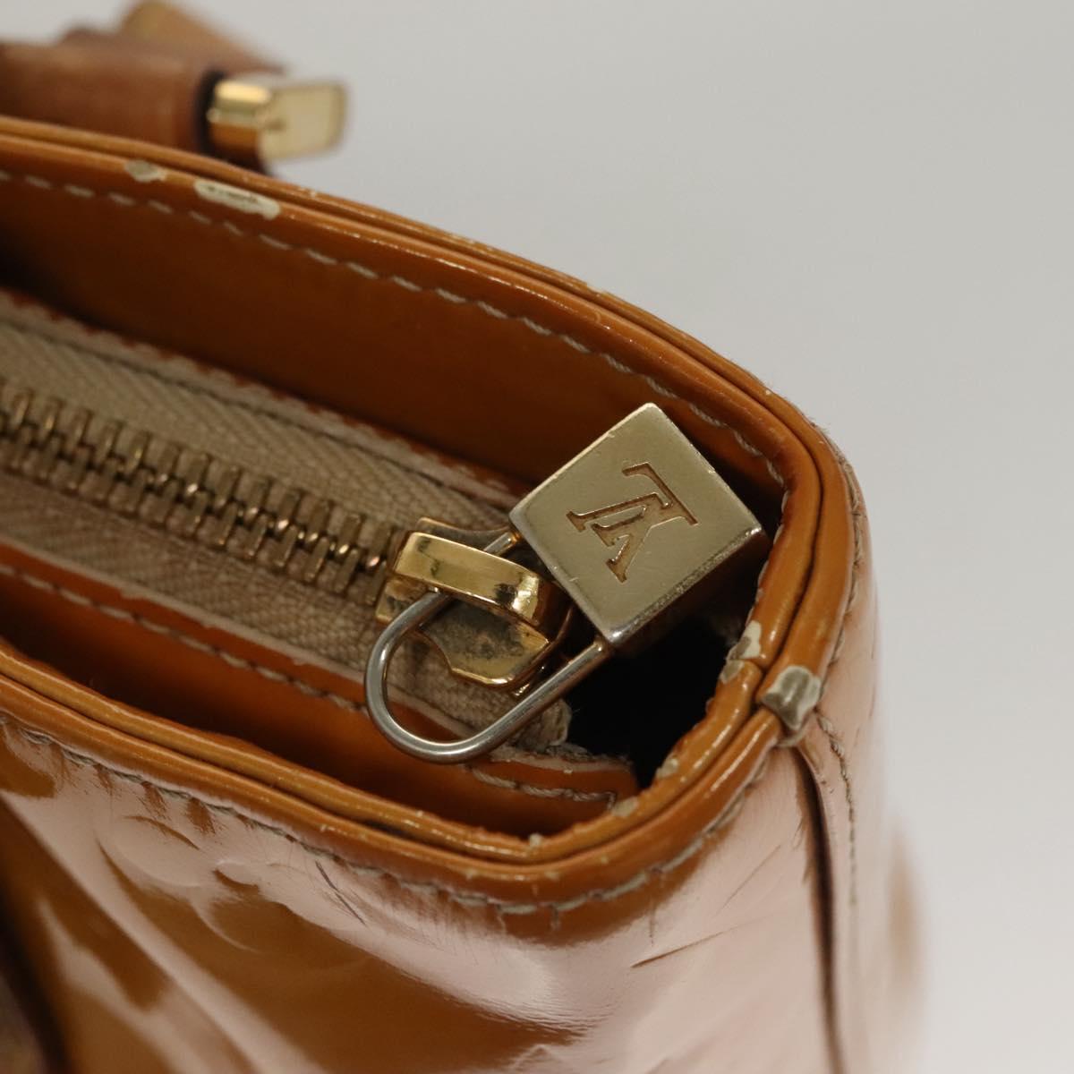 LOUIS VUITTON Monogram Vernis Houston Hand Bag Jaune M91121 LV Auth BA994