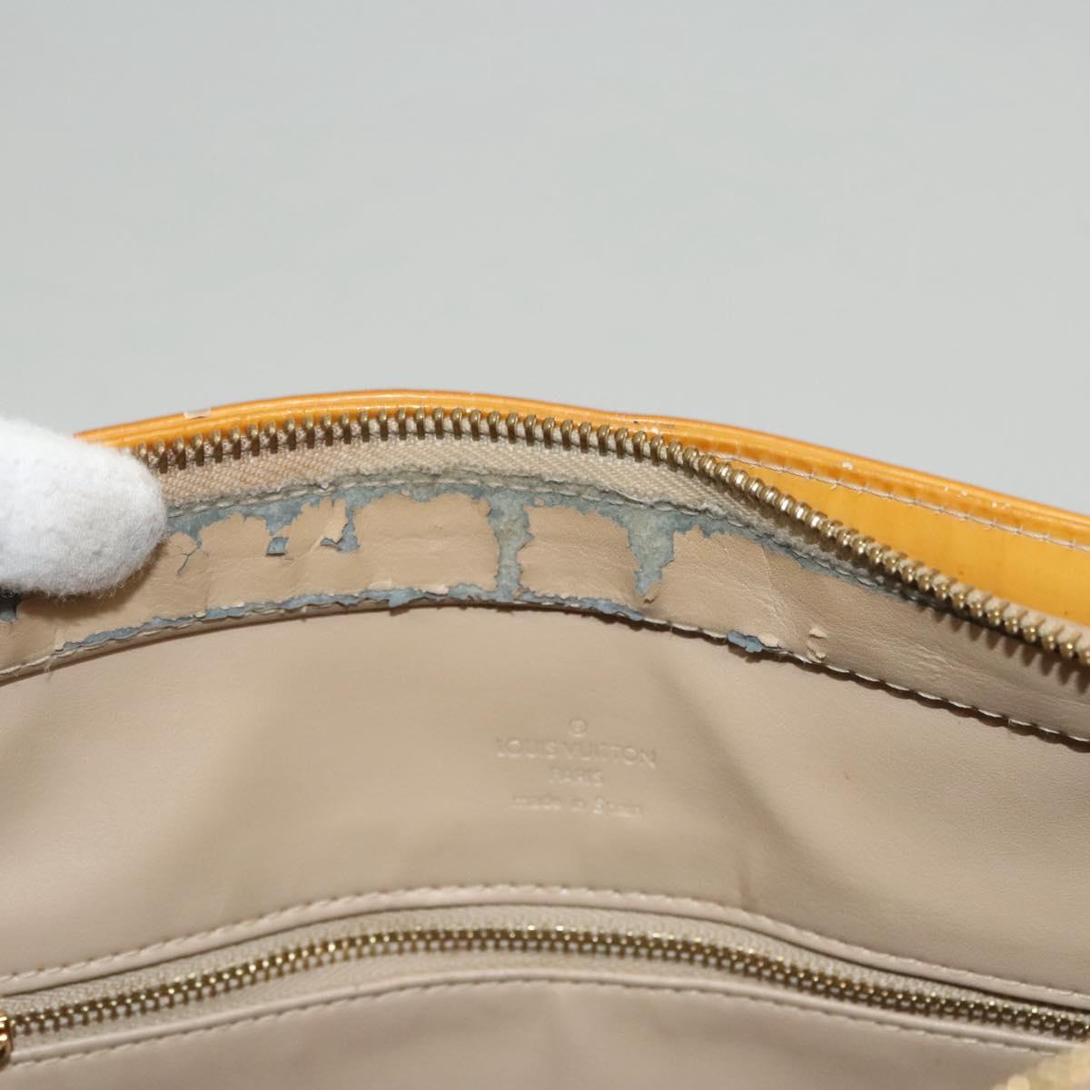 LOUIS VUITTON Monogram Vernis Houston Hand Bag Jaune M91121 LV Auth BA994