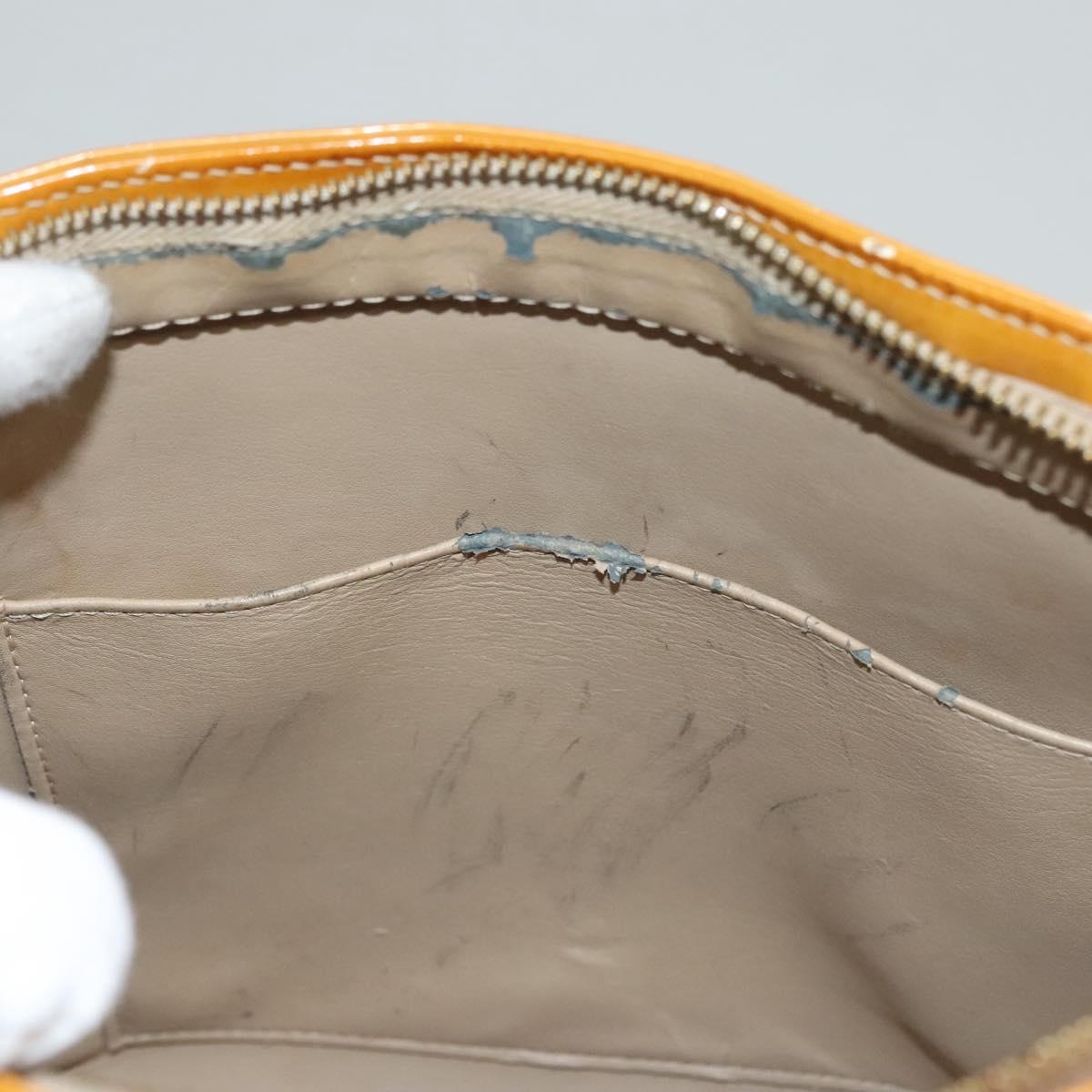 LOUIS VUITTON Monogram Vernis Houston Hand Bag Jaune M91121 LV Auth BA994