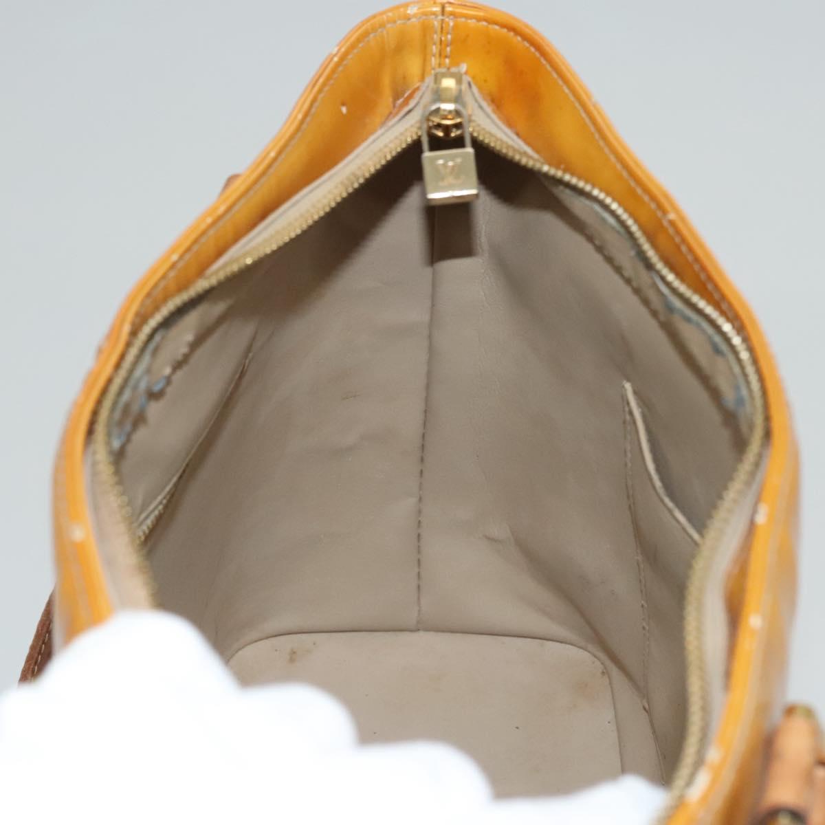 LOUIS VUITTON Monogram Vernis Houston Hand Bag Jaune M91121 LV Auth BA994