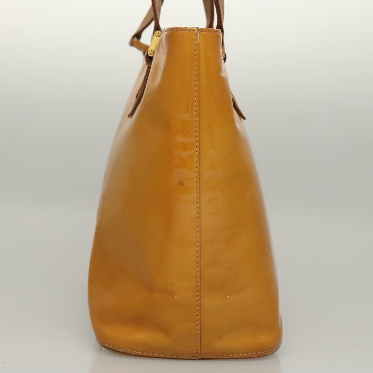 LOUIS VUITTON Monogram Vernis Houston Hand Bag Jaune M91121 LV Auth BA994