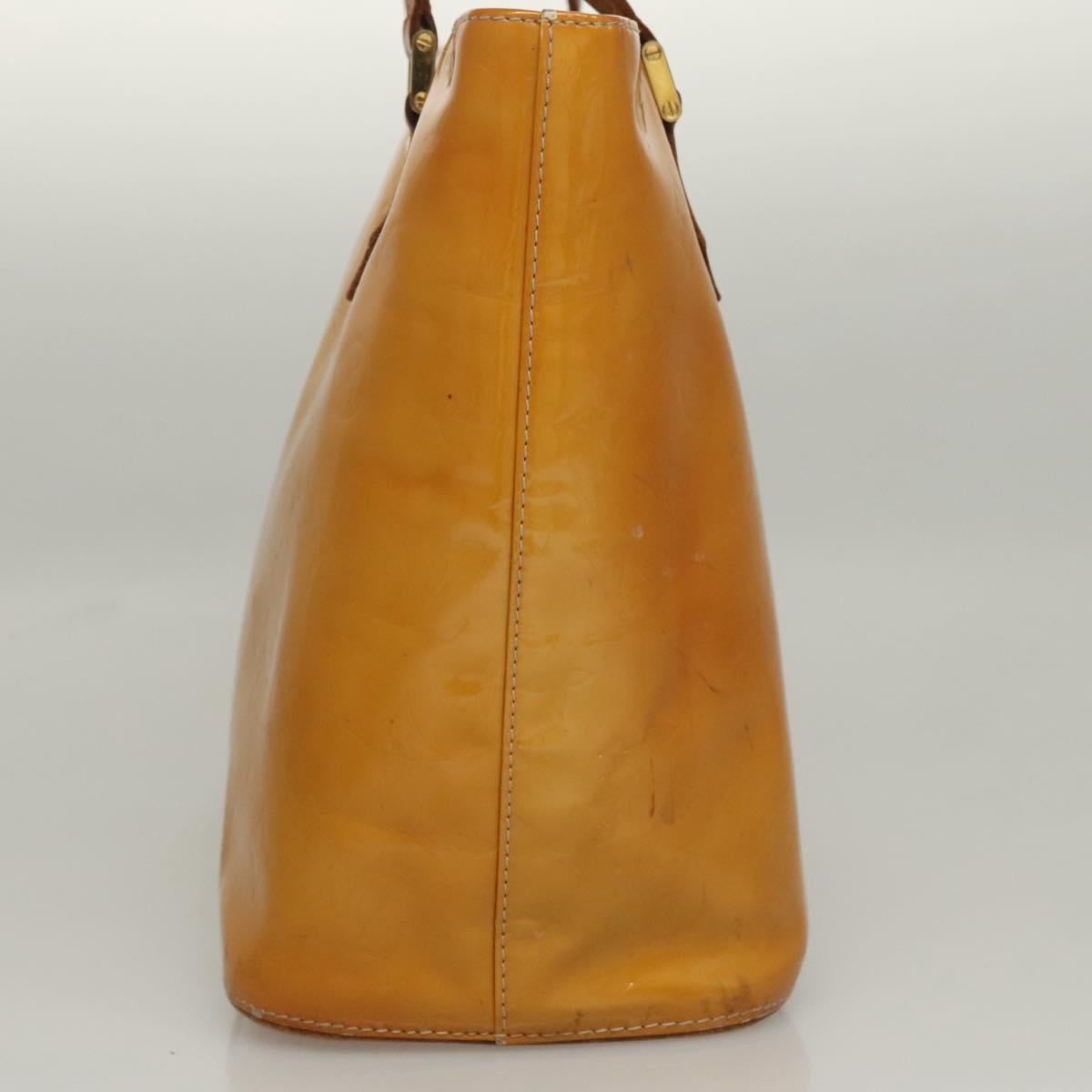 LOUIS VUITTON Monogram Vernis Houston Hand Bag Jaune M91121 LV Auth BA994