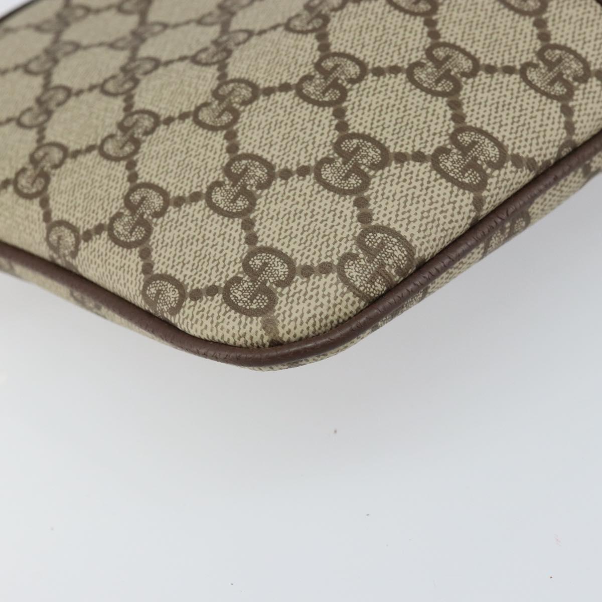 GUCCI GG Supreme Web Sherry Line Bag PVC Beige Gold 904 02 047 Auth BA9941