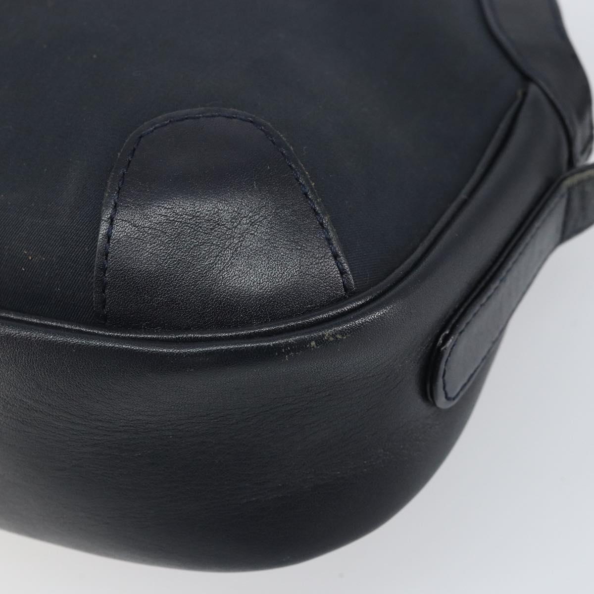 Burberrys Shoulder Bag Leather Navy Gold Auth BA9943