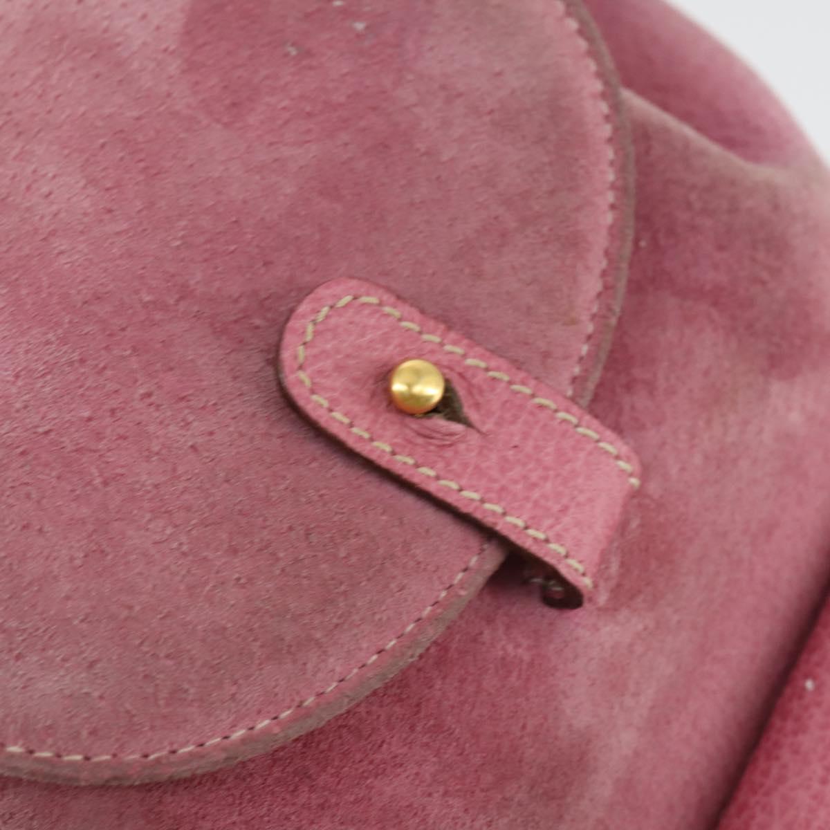 GUCCI Bamboo Backpack Suede Pink Gold 003 2034 0030 Auth BA9946