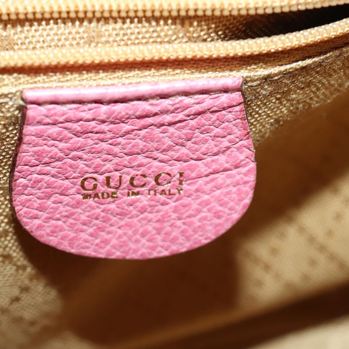 GUCCI Bamboo Backpack Suede Pink Gold 003 2034 0030 Auth BA9946