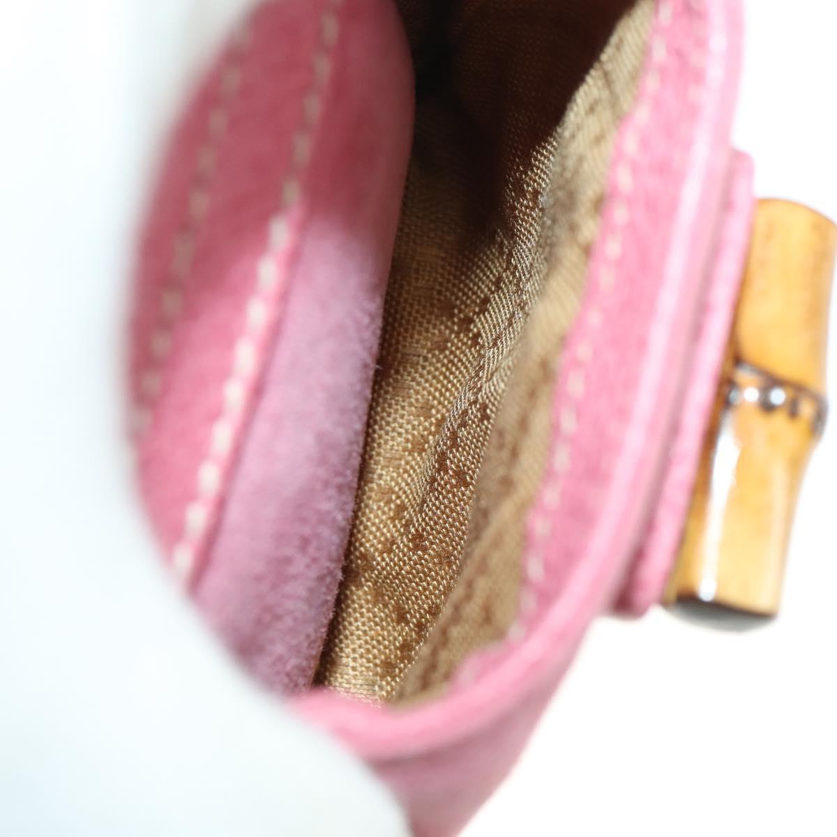 GUCCI Bamboo Backpack Suede Pink Gold 003 2034 0030 Auth BA9946