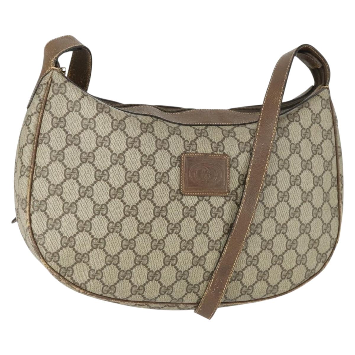 GUCCI GG Supreme Shoulder Bag PVC Beige Gold 001 256 0719 Auth BA9947