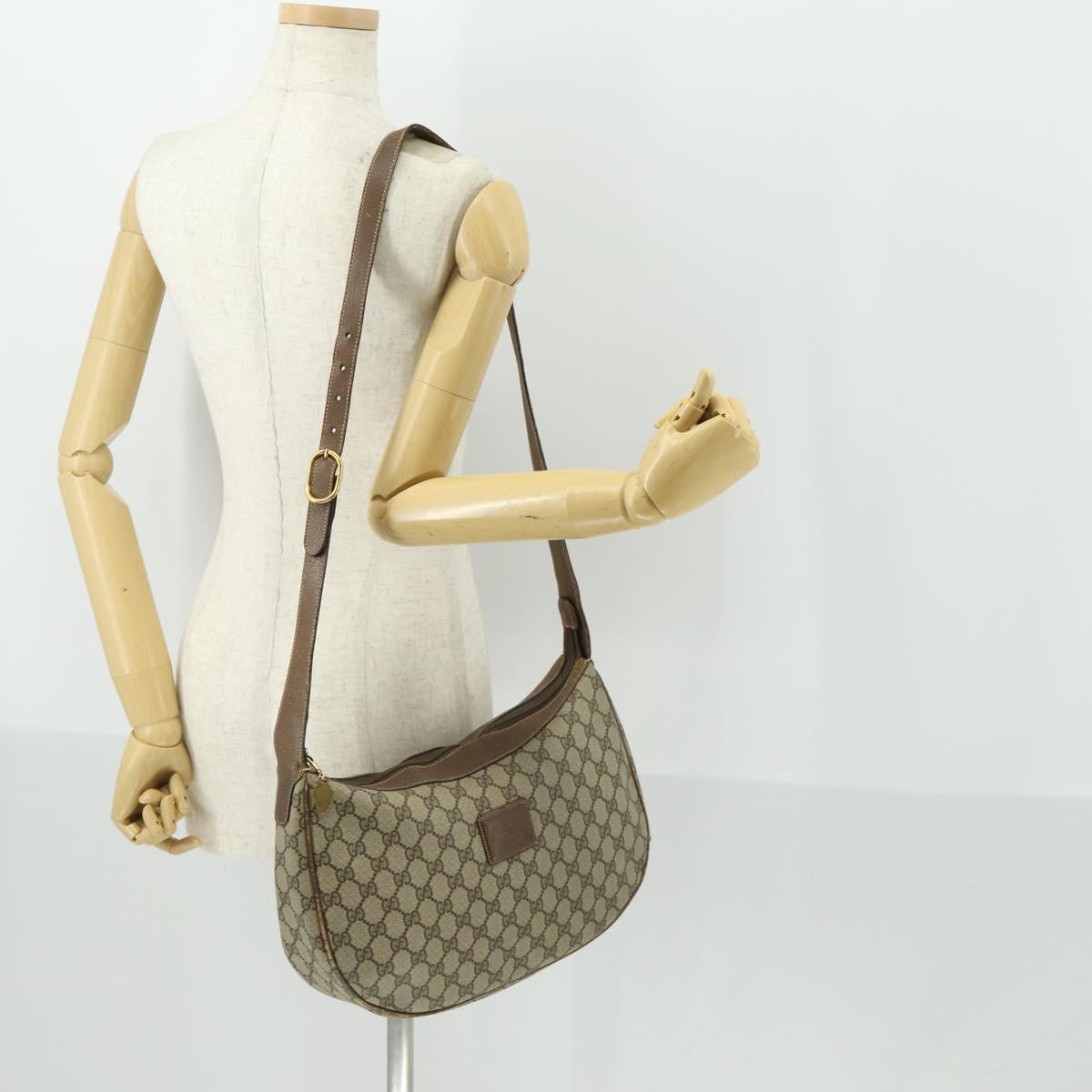 GUCCI GG Supreme Shoulder Bag PVC Beige Gold 001 256 0719 Auth BA9947