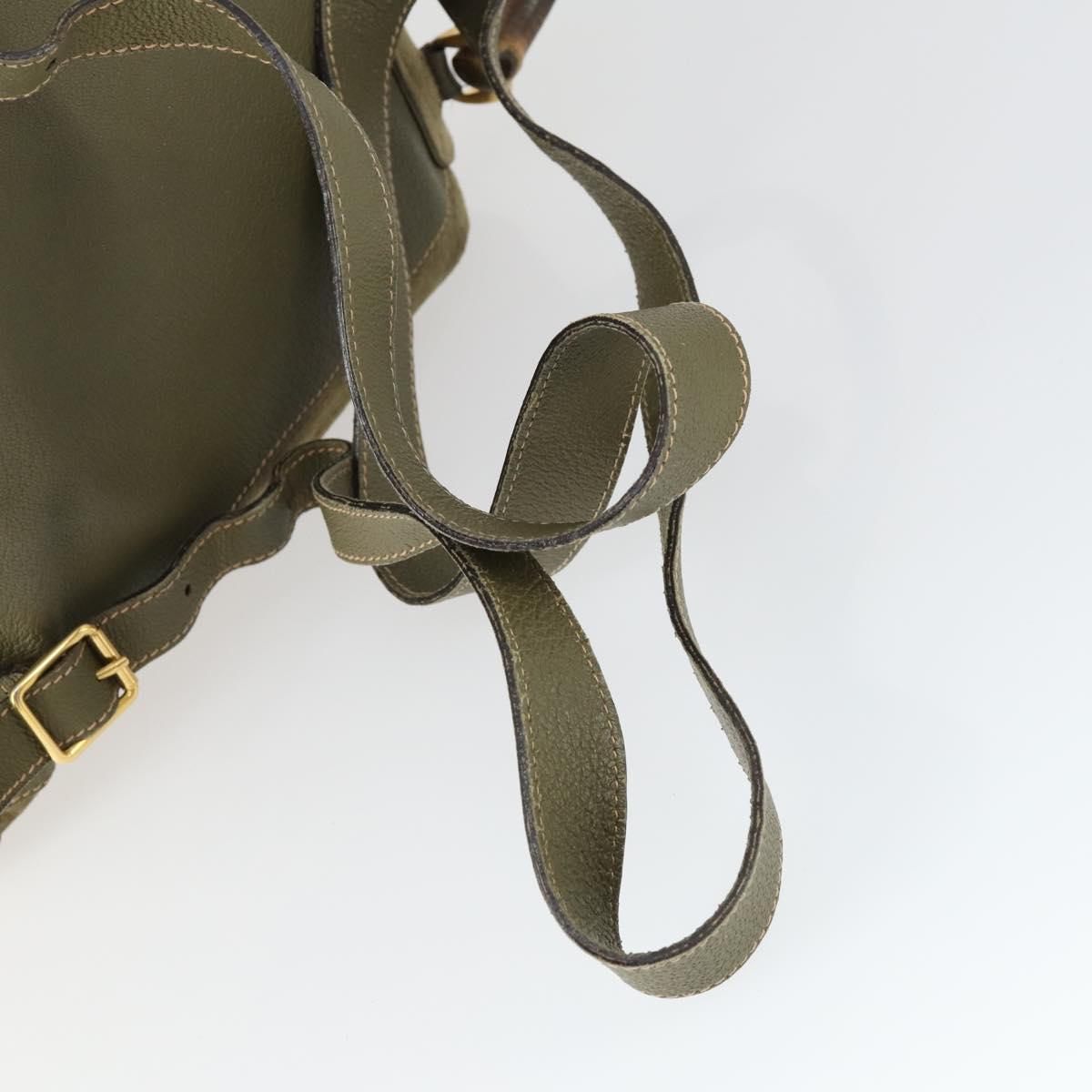 GUCCI Bamboo Backpack Suede Khaki Gold 003 58 0016 Auth BA9952