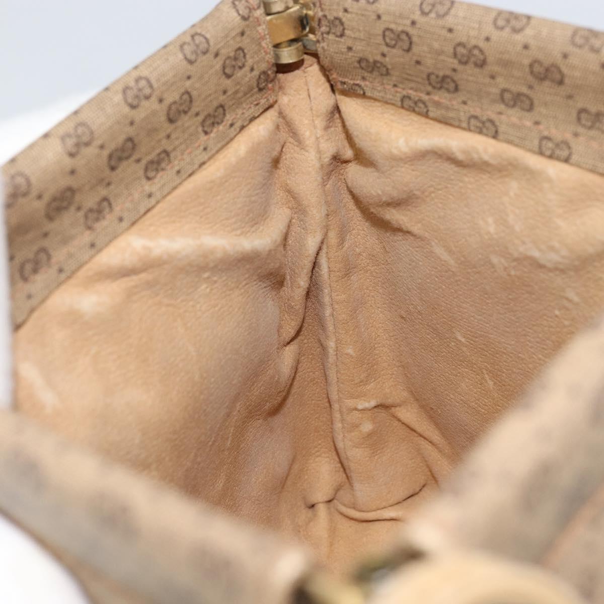 GUCCI Micro GG Supreme Shoulder Bag PVC Beige Gold 87 001 5553 Auth BA9956