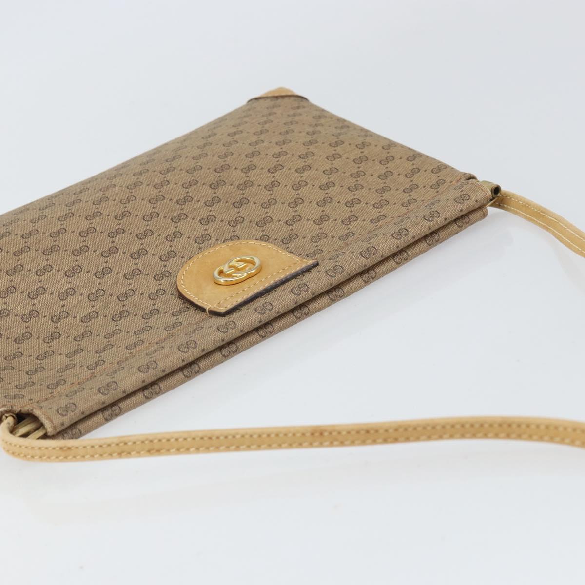 GUCCI Micro GG Supreme Shoulder Bag PVC Beige Gold 87 001 5553 Auth BA9956
