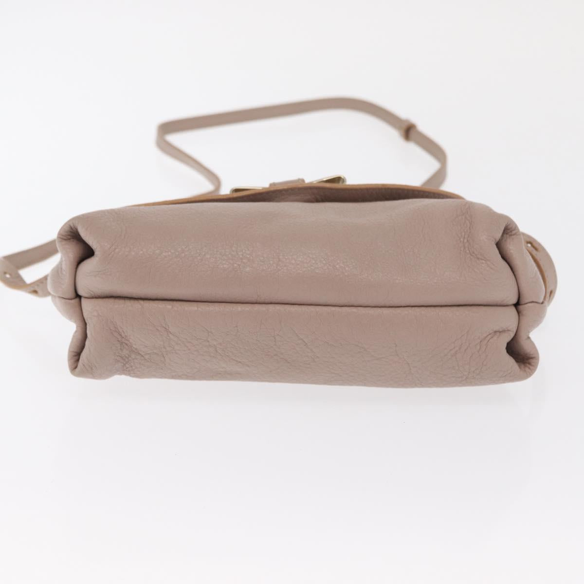 Chloe Hand Bag Leather 2way Beige Gold Auth BA9959
